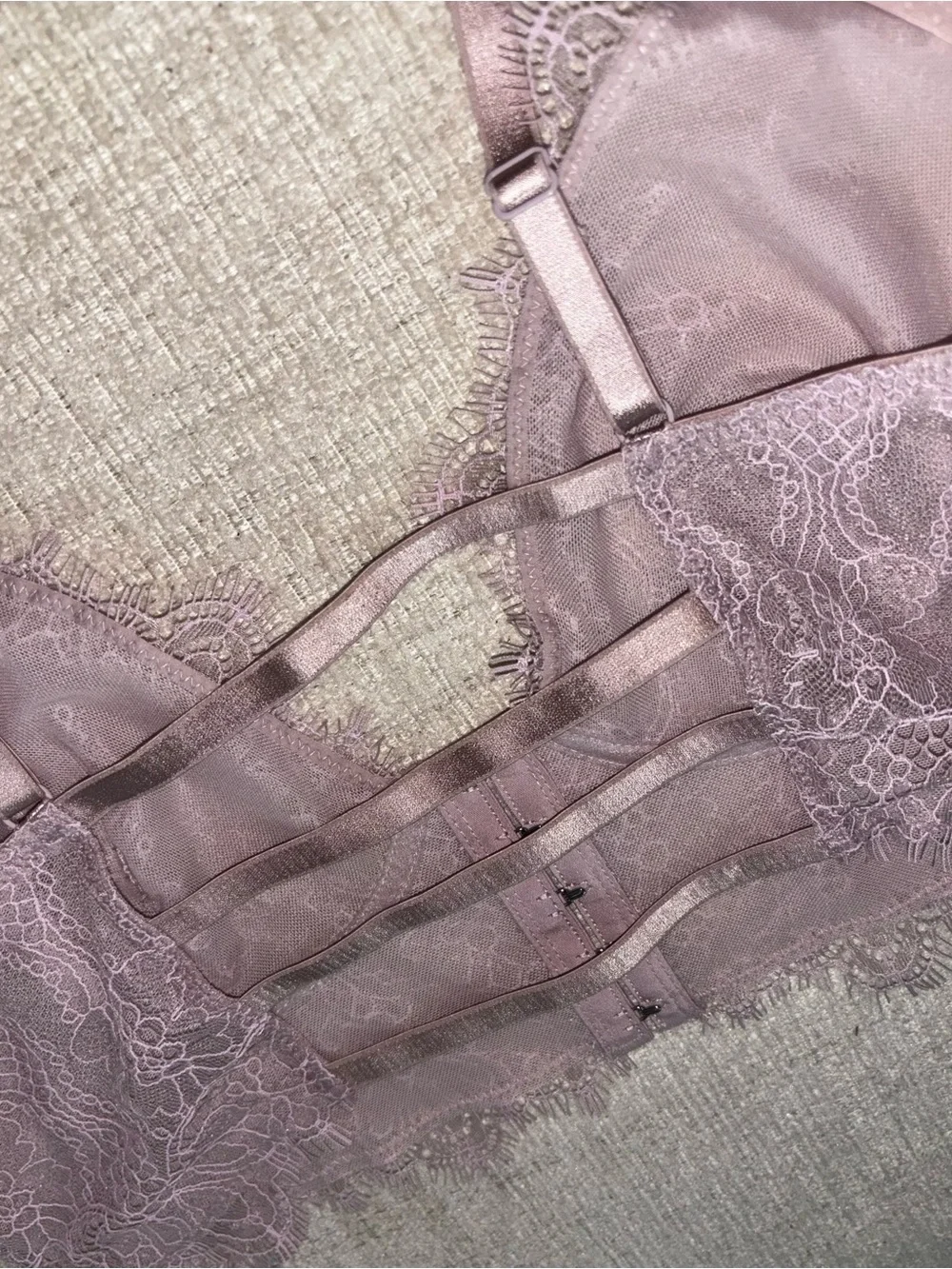 NWT Free People Intimately Dusty Mauve Lace Bralette Crop Top Medium Coquette - Picture 6 of 8